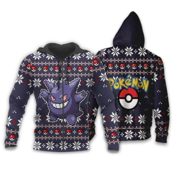 Eevee Anime Pokemon Manga Ugly Christmas Sweater 1k863 Fan Gift Stylist Unisex Cartoon Graphic Outfits Aop 3d Hoodie Zip Hoodie 1170