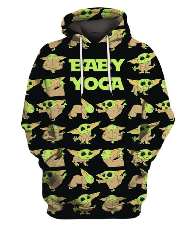 Baby Yoda Doing Yoga The Mandalorian 3d Print Shirt Hoodie