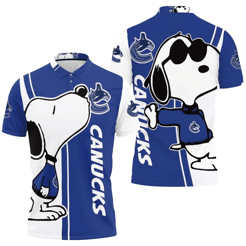 Mens & Womens Vancouver Canucks Snoopy Lover 3D All Over Print Polo Shirt