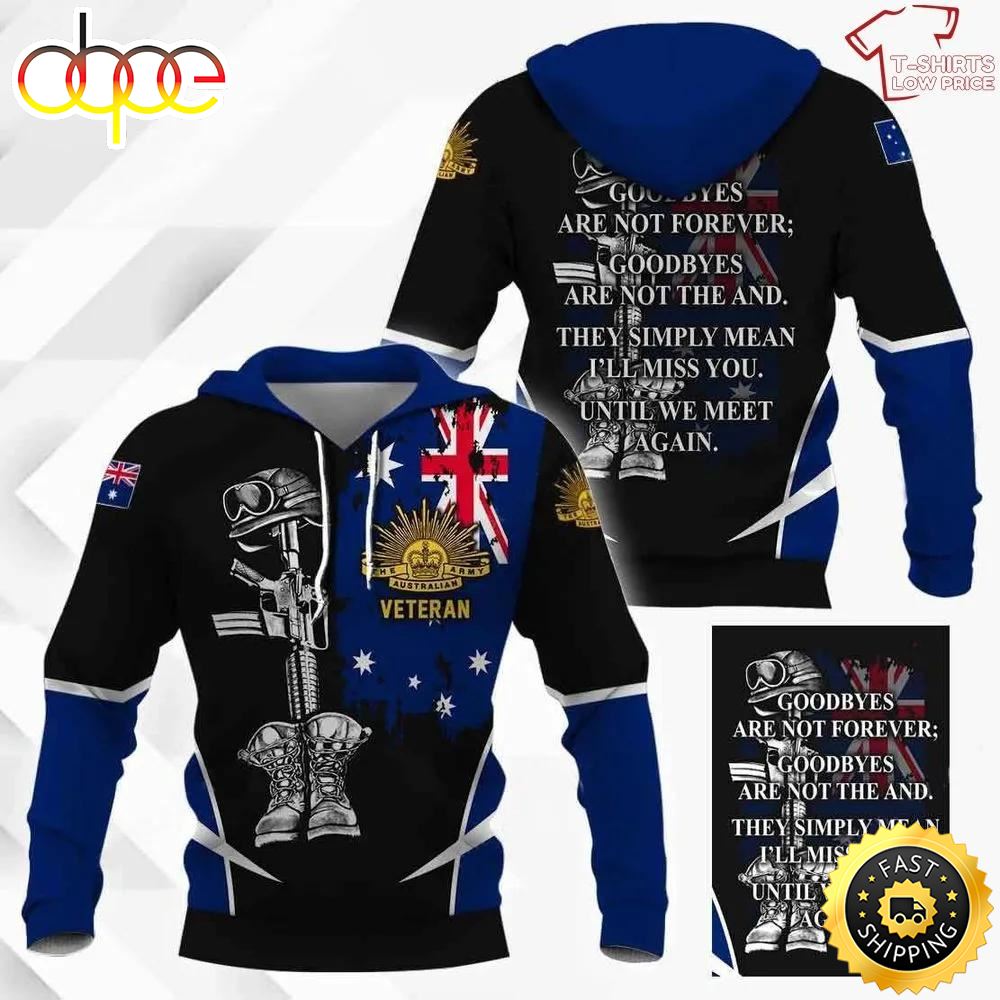 Australia Army Veteran 3D Hoodie For Men Women