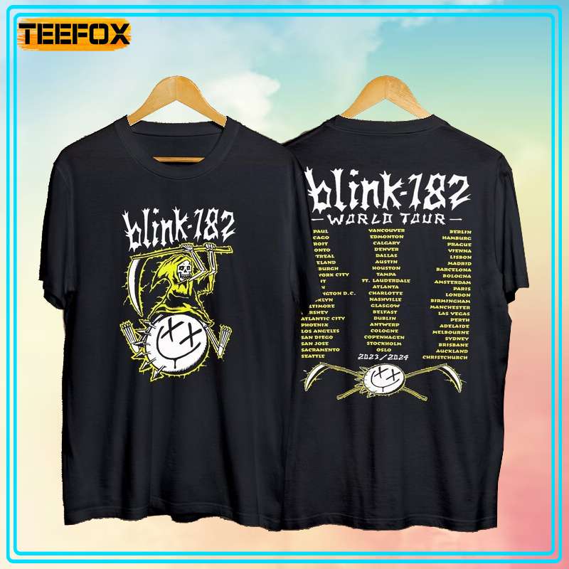 Blink 182 Tour Concert 2023-2024 Short-Sleeve T-Shirt, hoodie, long sleeve, sweatshirt and tank top