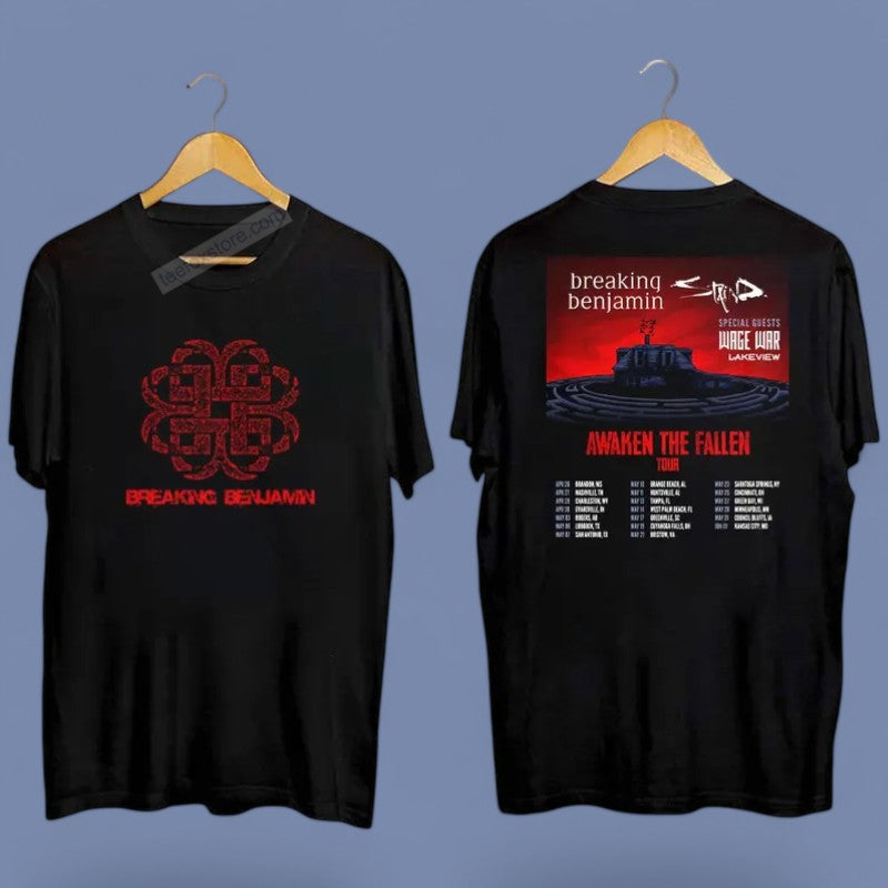 Breaking Benjamin Awaken The Fallen Tour 2025 Graphic T-Shirt, hoodie, long sleeve, sweatshirt and tank top