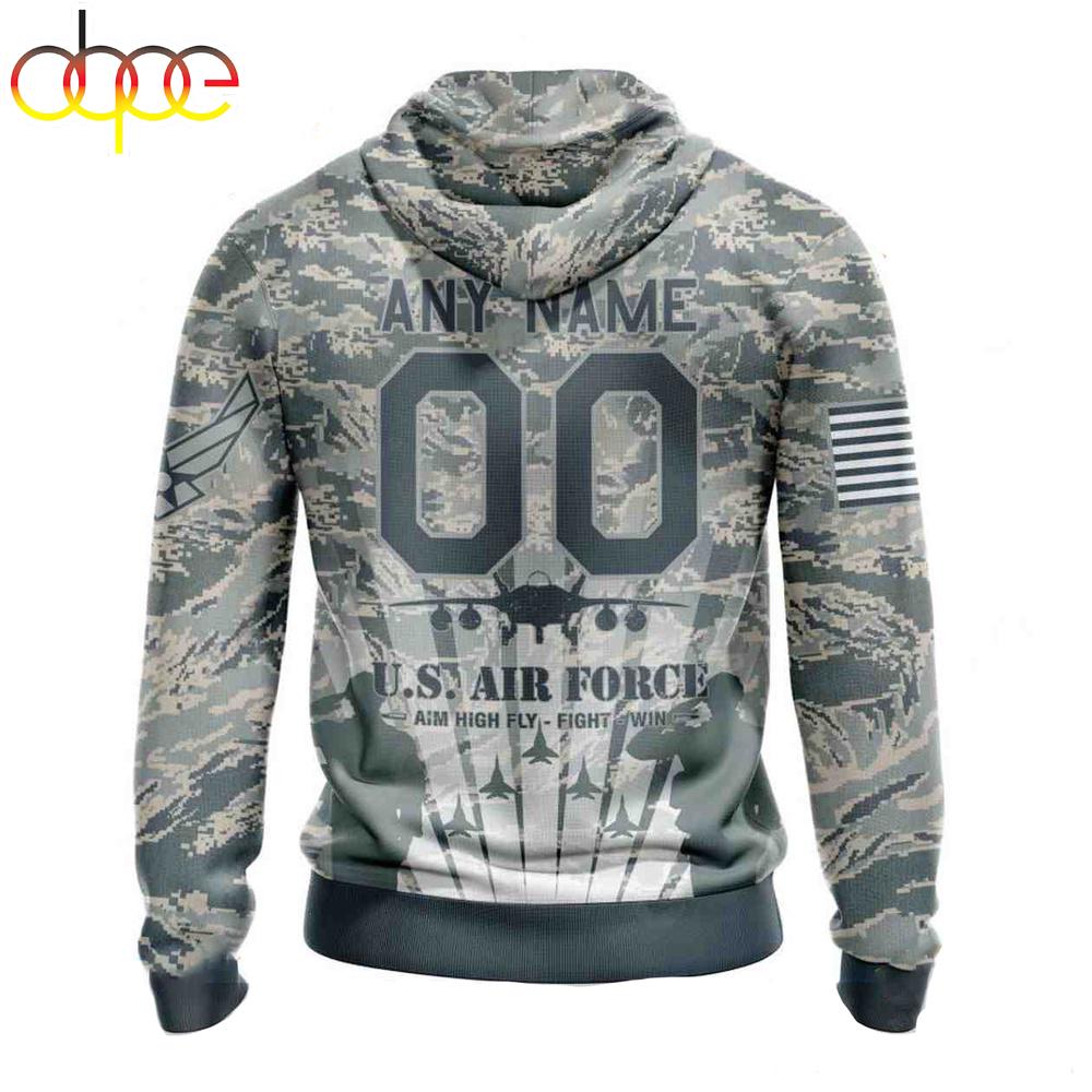 Custom Name And Number NFL Kansas City Chiefs Honor US Air Force Veterans 3D Hoodie Shirt