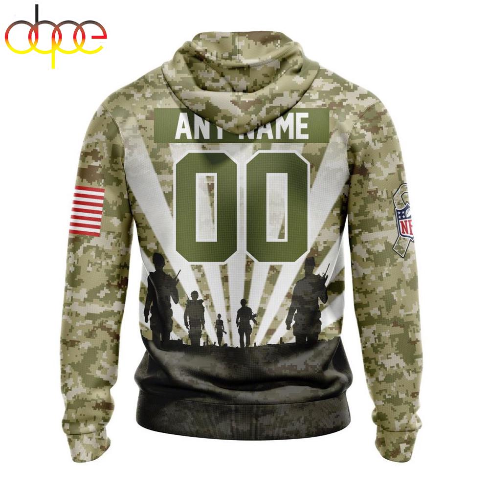 Custom Name And Number NFL Philadelphia Eagles Salute To Service Honor Veterans Hoodie