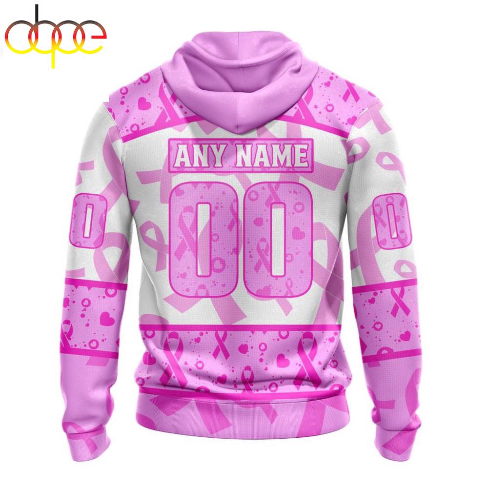 Custom Name And Number NHL Tampa Bay Lightning Pink October Breast Cancer Awareness 3D Hoodie