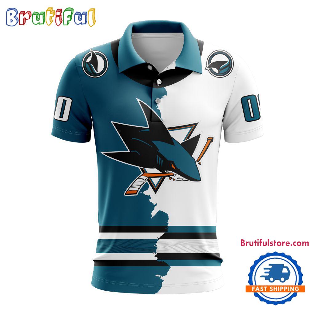 NHL San Jose Sharks Personalize Home Mix Away Kits Polo Shirts