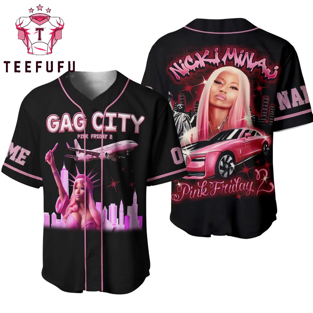 Nicki Minaj Gag City Pink Friday 2 Tour Baseball Jersey